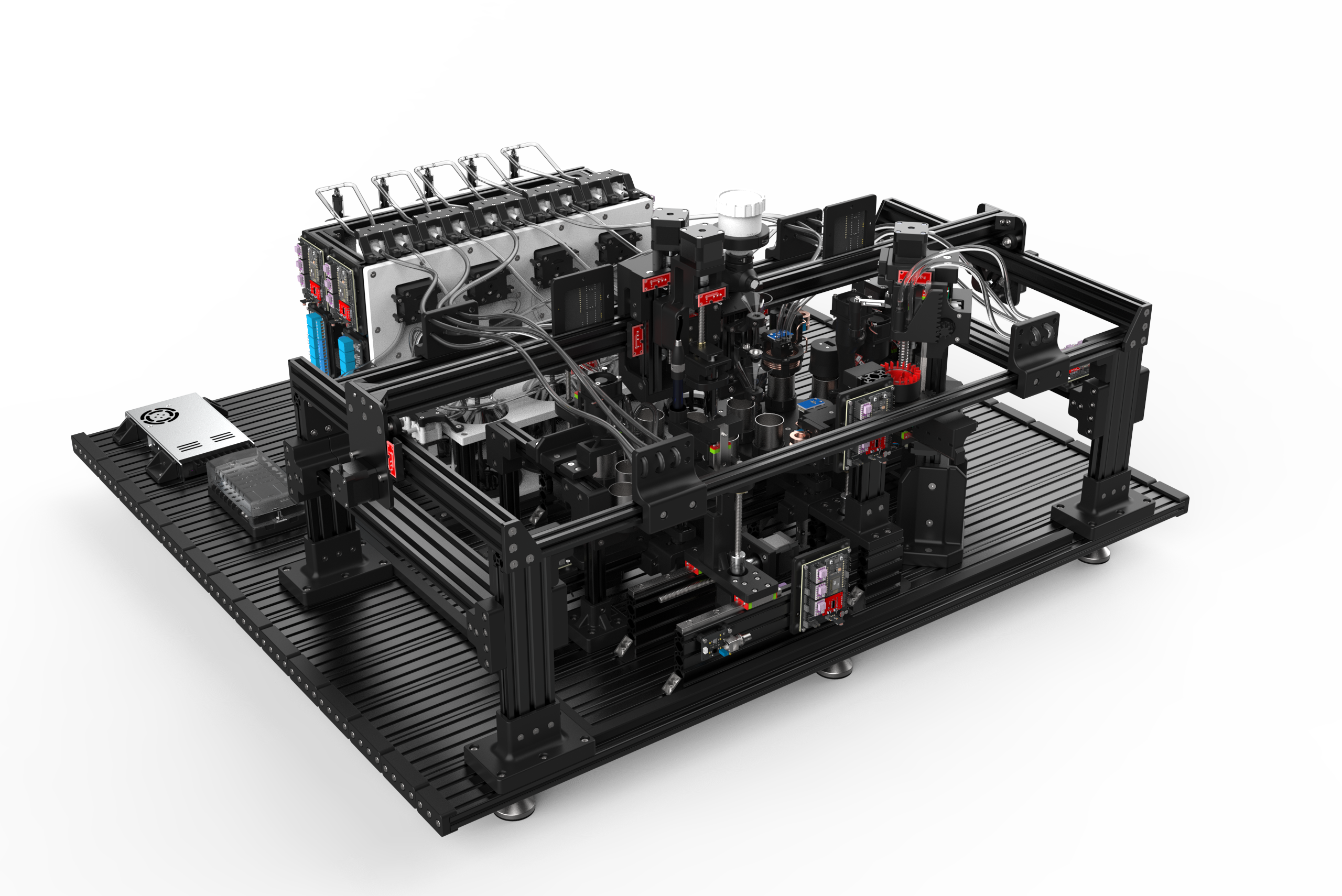 MetaLab autonomous formulation system - detailed 3D render of the complete machine